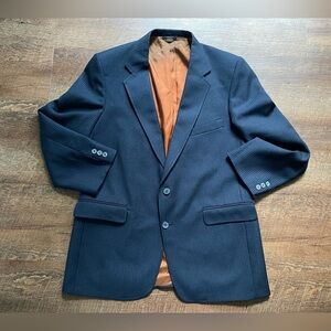 LEVI’S Action Suits navy blue pin stripe blazer sport coat men’s 44R 70s vintage